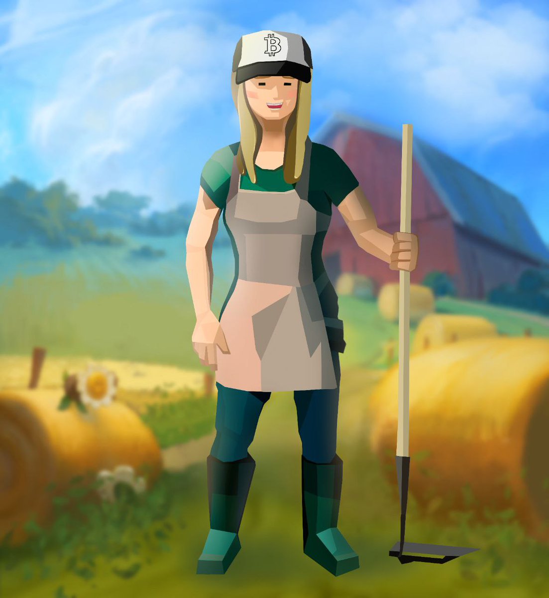 Our wonderful Julia! 👩🏼🌾 One of the first residents of the farm, so knows absolutely everyone here. Very friendly. Will gladly help you with the harvest and show you all the beautiful places! 

#NFTartwork #NFTart #NFTs #P2EGame #Ethereum