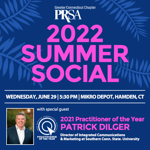 PRSA_CT's tweet photo. Join us June 29 at 5:30 PM for our upcoming "Mingle at MiKro" social. There will be #networking, fun raffles, & amazing refreshments! 🍻
$10 for #PRSACT members, $20 for non-members
RSVP today: https://t.co/4RDqp9lmNw 🎟 https://t.co/hORcRVg4wi
