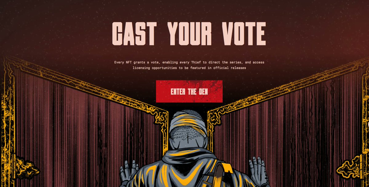 The Dungeon has been upgraded...🩸
 
- User PFPs: set your favourite Thief as your avatar in the Dungeon
- Mobile access: use the MetaMask app to enter the Dungeon 
- Accrue loyalty: Thieves earn loyalty points every day 

Join us and vote on our story today 🗳️

#Web3 #NFT