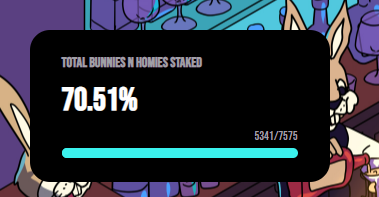 bnhclub's tweet photo. OVER 70% OF BUNS ARE STAKED 📈

That number just keeps climbing! Protect the $VIBEZ 🥕🥕 https://t.co/ReQUANrCNE