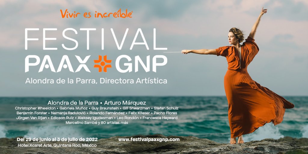 MexDestination's tweet photo. Disfruta 5 días de #MúsicaSinLímites en el @FestivalPaaxGNP con lo mejor de la música sinfónica y danza contemporánea en el @HotelXcaretArte. Una experiencia única creada por @alondradlp. ¡Te esperamos del 29 de junio al 3 de julio!
#LimitlessMusic #FestivalPaaxGNP https://t.co/1kEL7vymsL