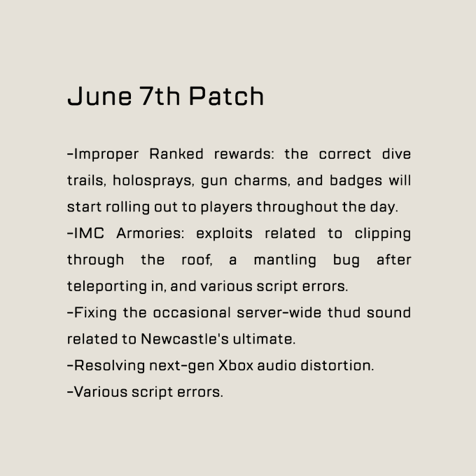 Apex Legends 不適切なランク報酬 Imc武器庫や音バグなどを修正するアップデートが実施 Psxnavi