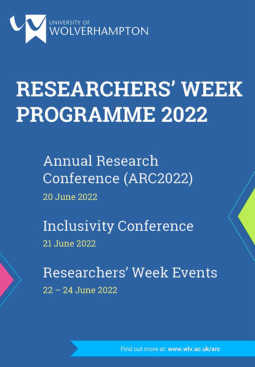 Now published: the full programme of our 2022 <a href="/wlv_uni/">University of Wolverhampton</a> "Researchers' Week" events. Download via: wlv.ac.uk/media/departme…
