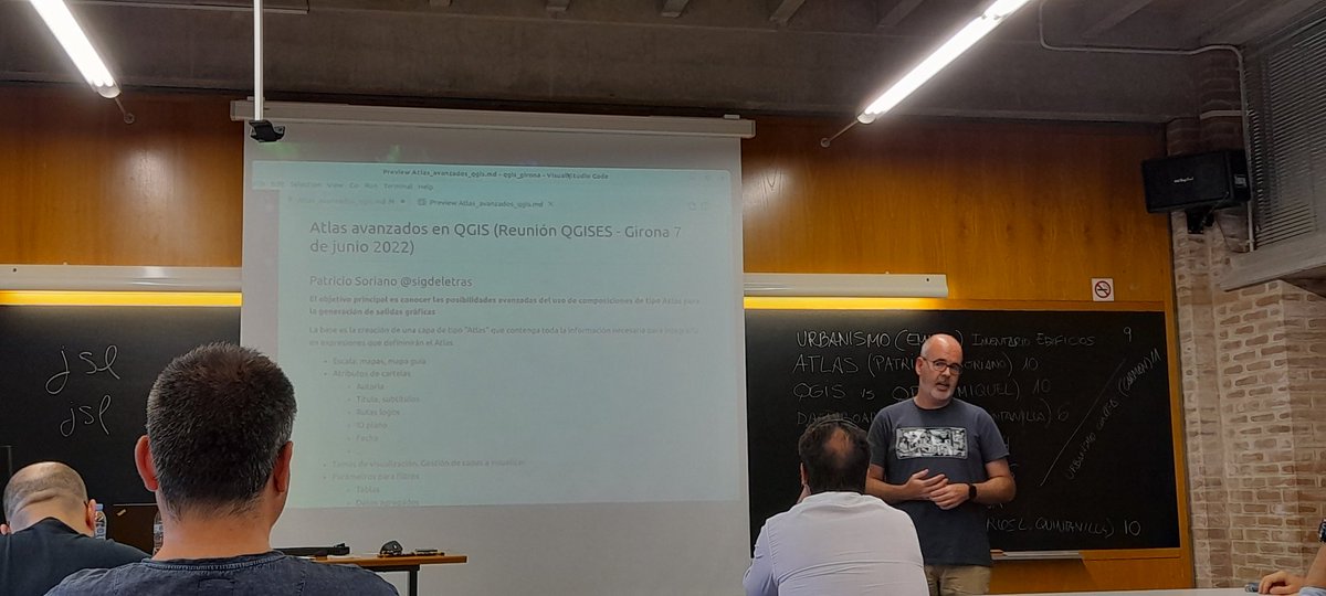 EMRabasco's tweet photo. @qgises @SIGLibreGirona @qgis @SIGTE_UdG Aquí estamos en la #QGISCamp con @SIGdeletras de @GeoInnovaASL calentando motores para las jornadas de mañana #SIGLibre2022 https://t.co/Ib56j4fi22