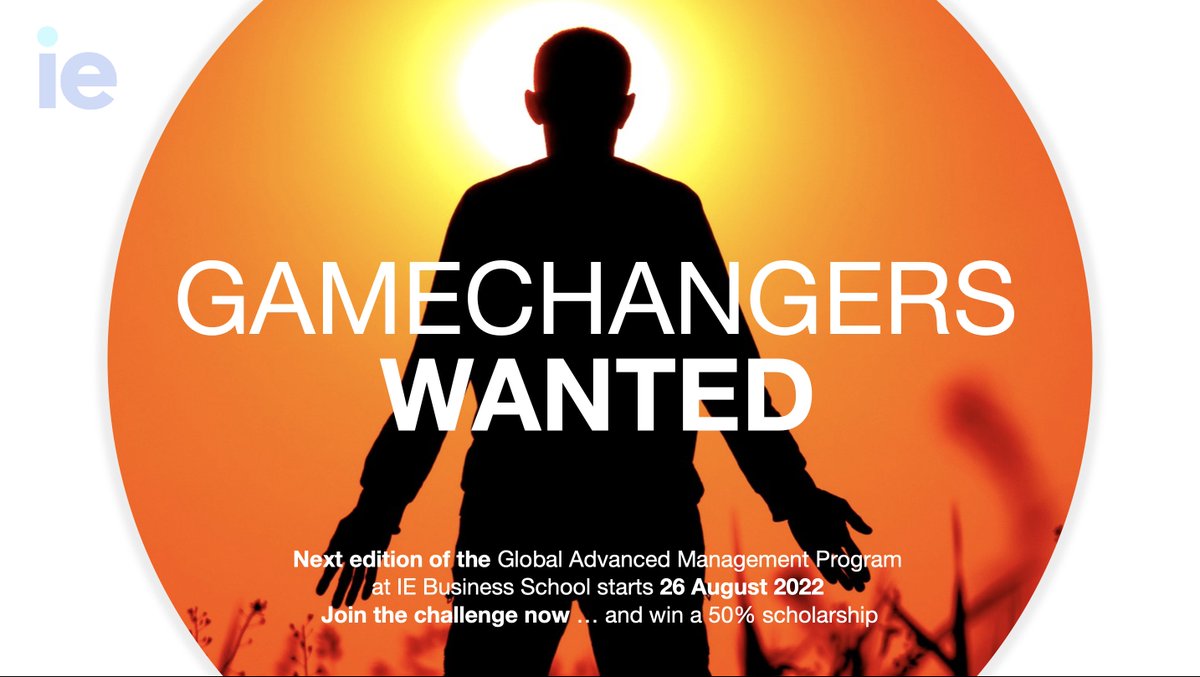 GeniusWorks's tweet photo. Are you a disruptor? ... a leader with curiosity, creativity and courage? ... ready to transform your business, and yourself? ... Next edition of the Global AMP from IE Business School starts 26 August ... Join the challenge now, and win a 50% scholarship: https://t.co/ti9ywbgJDV https://t.co/ku9Ay4eiu9