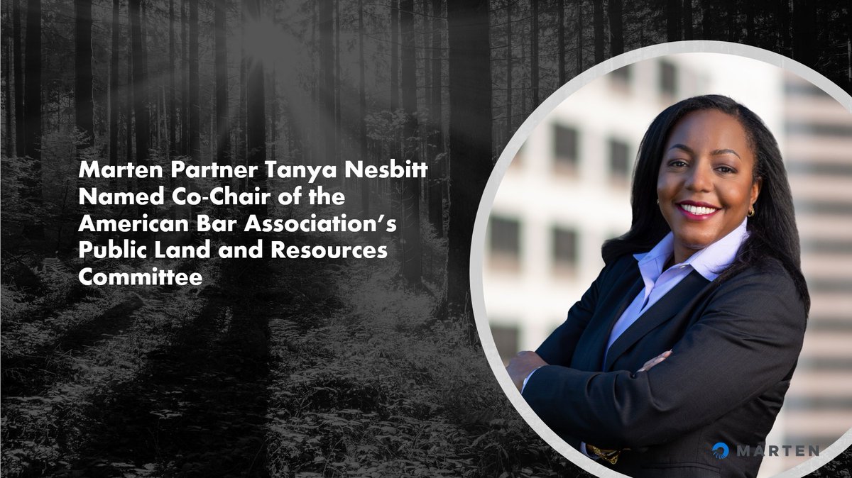 Marten Law (@martenlaw) on Twitter photo Congratulations to Marten Partner Tanya Nesbitt for being named Co-Chair of the <a href="/ABAesq/">American Bar Association</a> 's Public Land and Resources Committee! #environmentallaw #publiclands Congratulations to Marten Partner Tanya Nesbitt for being named Co-Chair of the <a href="/ABAesq/">American Bar Association</a> 's Public Land and Resources Committee! #environmentallaw #publiclands