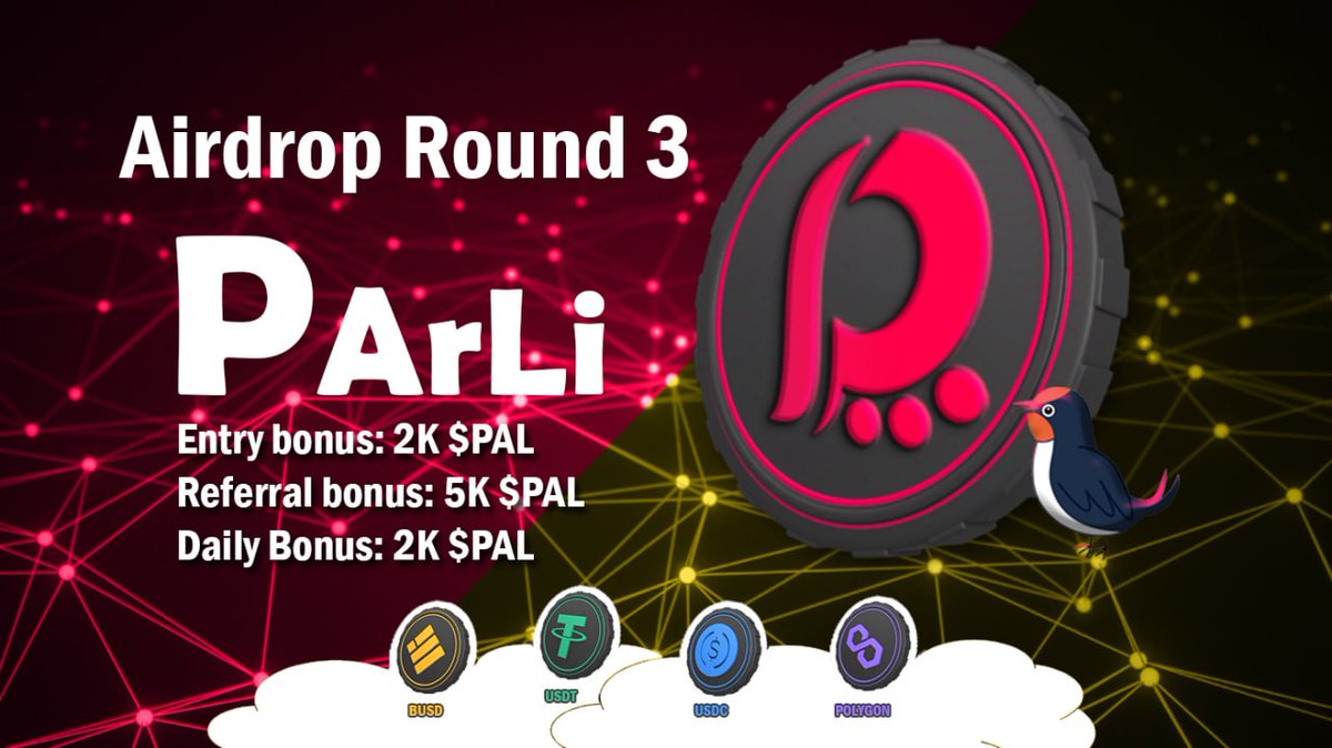AioSite_ir's tweet photo. 💎 Airdrop PAL Round 3  Soon.🔥

🏦  Market: https://t.co/jUEyAB5ttq
🎉  Join Airdrop: -- $PAL
👥  Per Referrals: -- $PAL
☀️  Daily Bonus: -- $PAL
📛  Winners: All users will receive prizes.
🧶  rate: ⭐️⭐️⭐️⭐️⭐️
🚀  Distribution: Less than 24 hours

🤖Bot : Start 10/06/2022 https://t.co/g7ZQDxOHKp