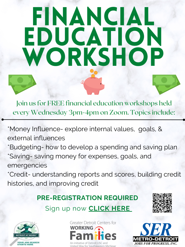 sermetro's tweet image. Join us tomorrow - Wednesday, June 8th from 3pm to 4pm on #Zoom for a #FREE financial education workshop hosted by Financial Coach Limaris! This week's event will focus on #MoneyInfluence, #Budgeting, #Saving, and #Credit! Register here: bit.ly/3O2mgFJ