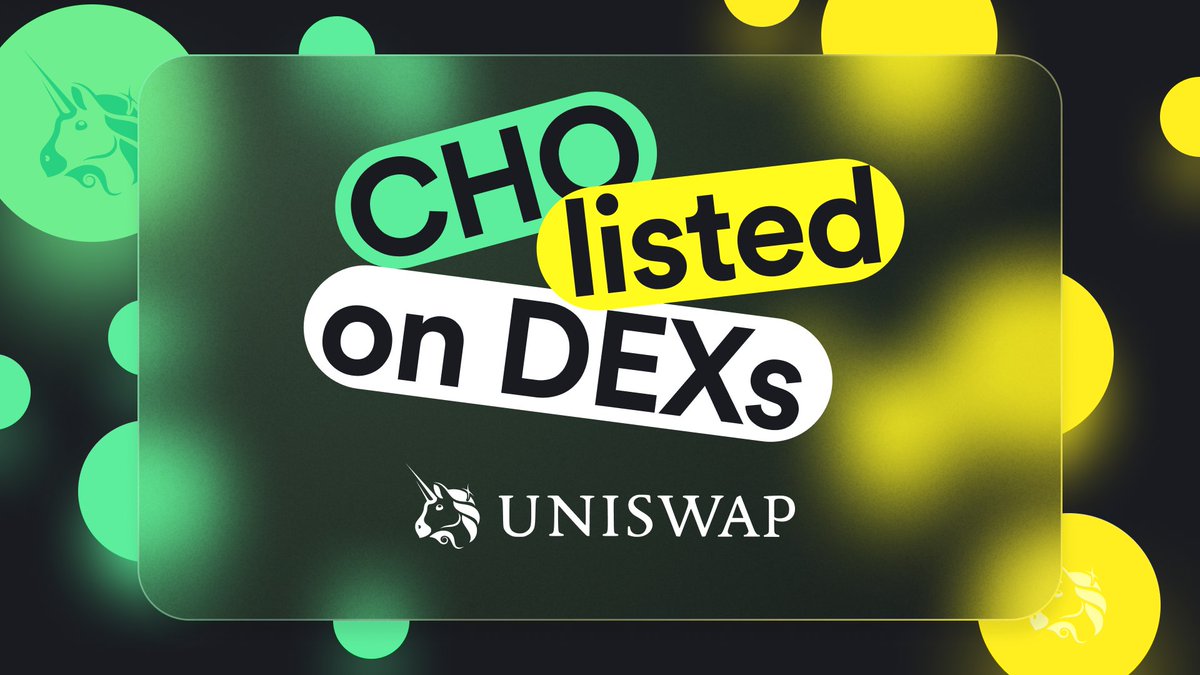 $CHO is listed on @Uniswap ⚡️ Read more about Uniswap Trading Competition 👉 choise.com/?utm_source=tw… Prize pool 150 000 CHO 🔥 Retweet-and-earn!!! The results on June 20 (10 random retweets x $20) #CHOMETAFI #listing #retweet #Airdrops $CRPT #Earn