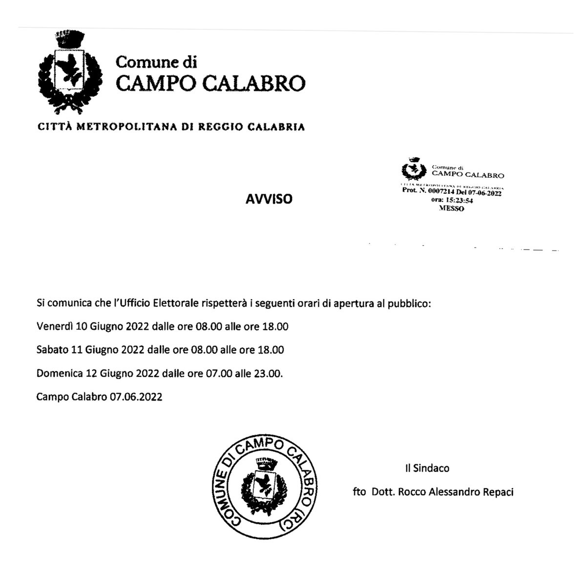 Comune di Campo Calabro (@comcampocalabro) on Twitter photo 