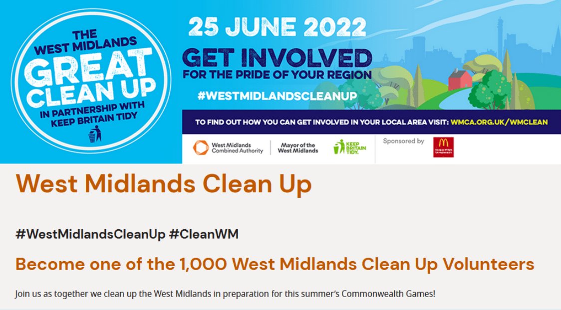 Let's support this great initiative of Andy Street, roll up our sleeves and rid the region of litter ahead of the Birmingham Commonwealth Games. 💪🌿🌳 #wmcleanup #keepbritaintidy #litterpicking beta.wmca.org.uk/the-mayor/west…
