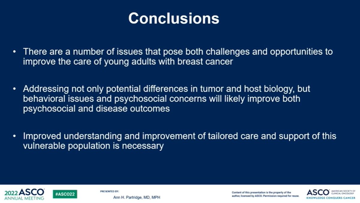 Dana-Farber’s Breast Oncology Center (@dfci_breastonc) on Twitter photo Dr <a href="/AnnPartridgeMD/">Ann Partridge MD, MPH</a> discussed Treatment of #BreastCancer in Young Adults at #ASCO22, touching on topics like local age-specific diagnosis; prognostics and disparities; role of chemo; local therapy; adherence; fertility & pregnancy; body image, sexual health and psychosocial needs Dr <a href="/AnnPartridgeMD/">Ann Partridge MD, MPH</a> discussed Treatment of #BreastCancer in Young Adults at #ASCO22, touching on topics like local age-specific diagnosis; prognostics and disparities; role of chemo; local therapy; adherence; fertility & pregnancy; body image, sexual health and psychosocial needs