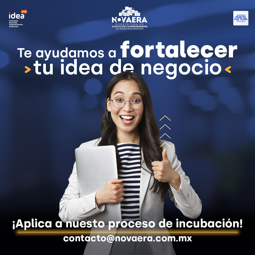 Incuba tu idea de negocio con nosotros y recibe capacitación en temas de modelo de negocio, marketing, finanzas y crecimiento. ⁣
⁣
¡𝗡𝗼 𝗱𝗲𝗷𝗲𝘀 𝗽𝗮𝘀𝗮𝗿 𝗹𝗮 𝗼𝗽𝗼𝗿𝘁𝘂𝗻𝗶𝗱𝗮𝗱!⁣
⁣
Link de registro: buff.ly/3FPQhG6
Más información: contacto@novaera.com.mx