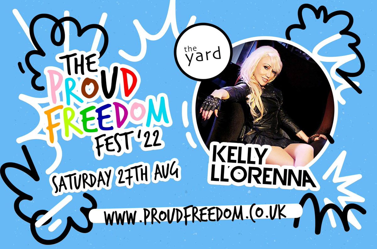 Proud Freedom Artist Announcement! 📢 Clubland Icon & N-Trance vocalist Kelly Llorenna joins our lineup for The Proud Freedom Fest '22 on Saturday, performing absolute bangers like “Tell It To My Heart”, “Set You Free” and many more 🥳 Tix @ proudfreedom.co.uk 📲🎫
