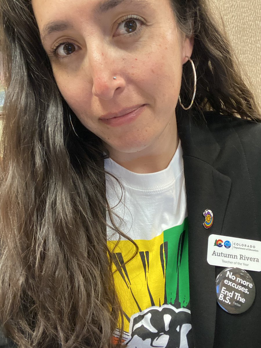 msrivera114's tweet photo. So excited to sport my new button! The time is NOW to #EndTheBSFactor @ColoradoEA @SCUUCO @ColoradoTOY #COEdChat https://t.co/A0Jrpj9cvw