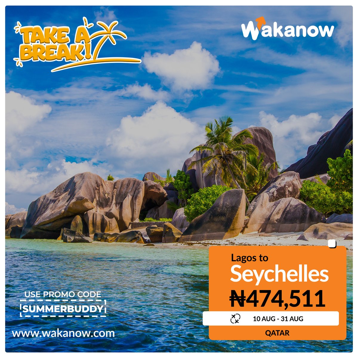 Wakanowdotcom's tweet photo. To enjoy this, you need to book a trip for 2, then input SUMMERBUDDY to get that discount.
Visit https://t.co/9mKdr9i4jJ now to cop these amazing deals.
Let's Go!
#summerbuddy #summer #summerfuntime #wakanow #travelwithwaknow https://t.co/YeoRCnnCHK