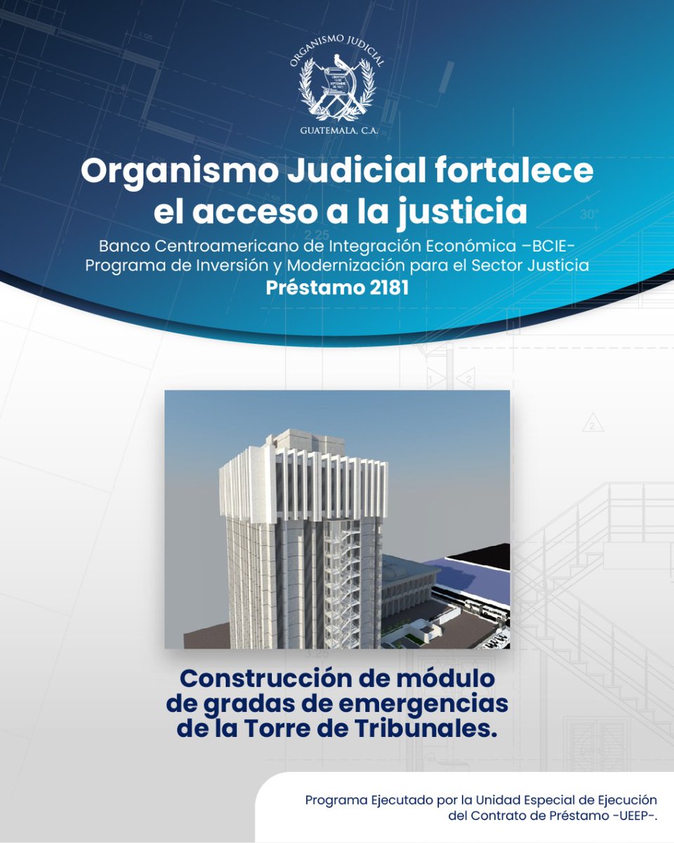 OJGuatemala's tweet photo. Los proyectos se realizaran através de la Unidad Especial de Ejecución del Contrato del préstamo -UEEP- 2181.
#BCIE #AccesoAlaJusticia #UEEP #ProyectosOJ @BCIE_Org https://t.co/mAbtPhuYNA