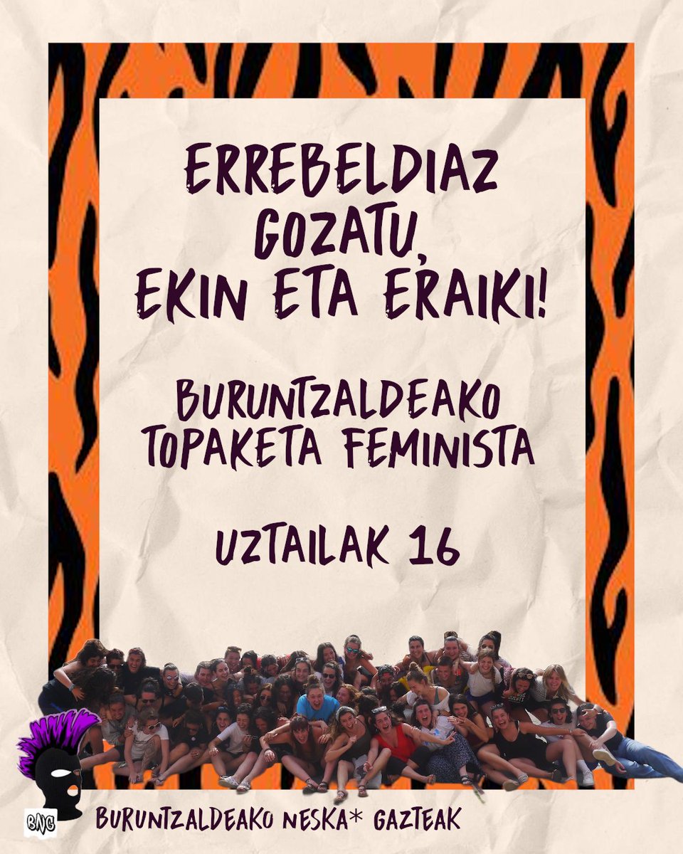 ADI! 💥

Aurten ere hemen gatoz eta topaketa feminista antolatu duguuztailaren 16rako.

Gorde data! 💜🔥