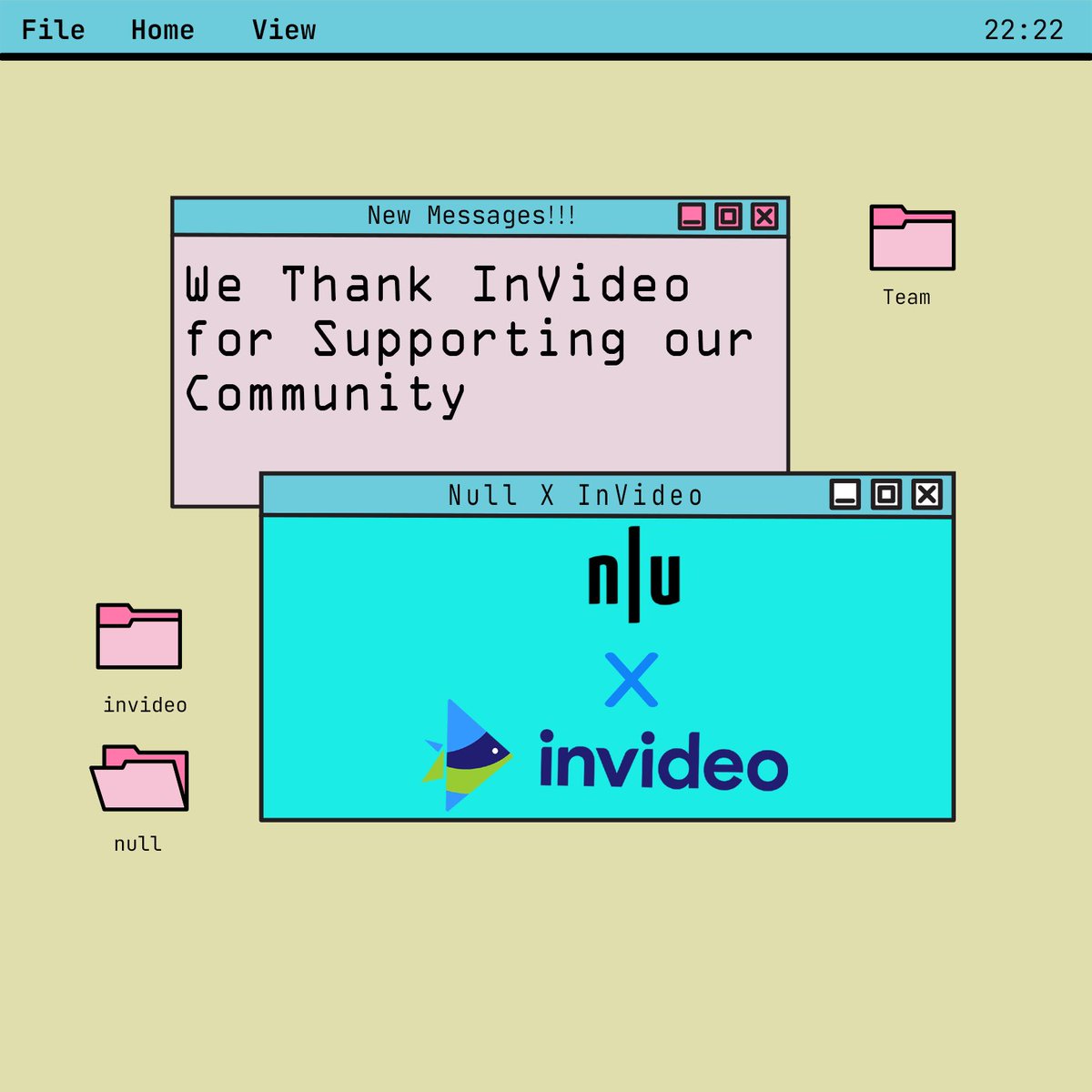 null0x00's tweet image. We want to thank @InVideoOfficial for providing us 1 Year Subscription to the InVideo platform. 

This will help us in creating some amazing videos and templates for null activities. 

#nullcommunity #nullcomm #nullopensecurity #invideo