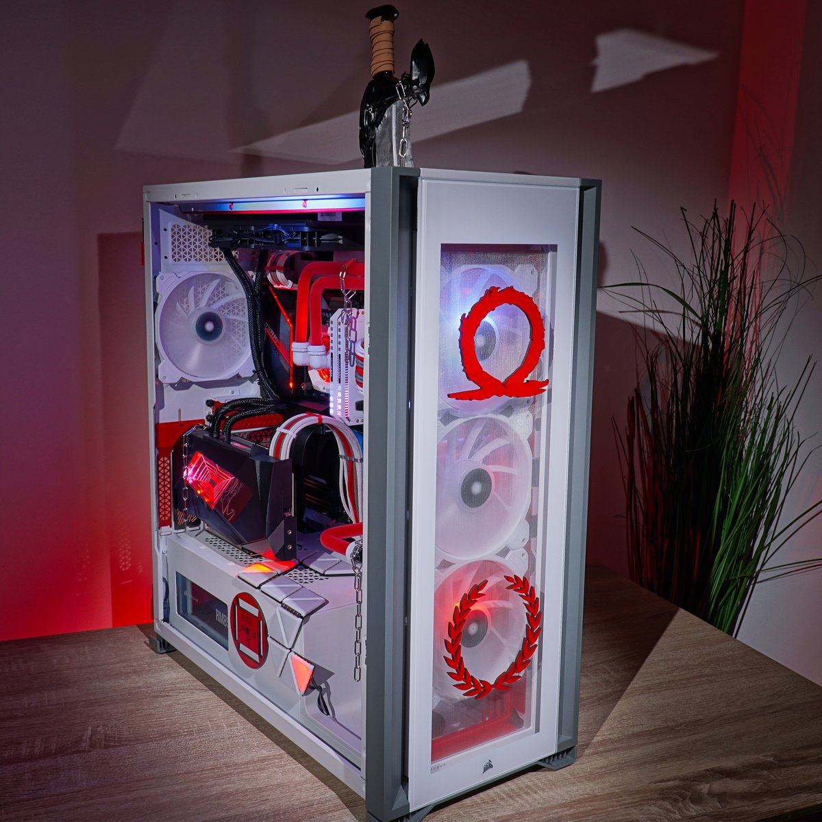 CORSAIR's tweet photo. A build like this can defy a whole pantheon of gods. We love this mod by @justunboxit! 🪓

Are you hoping for any God of War Ragnarok news this week? https://t.co/2PNLFyBb8Q