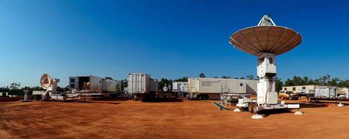 View of launch site set up in Northern Territory, Australia.