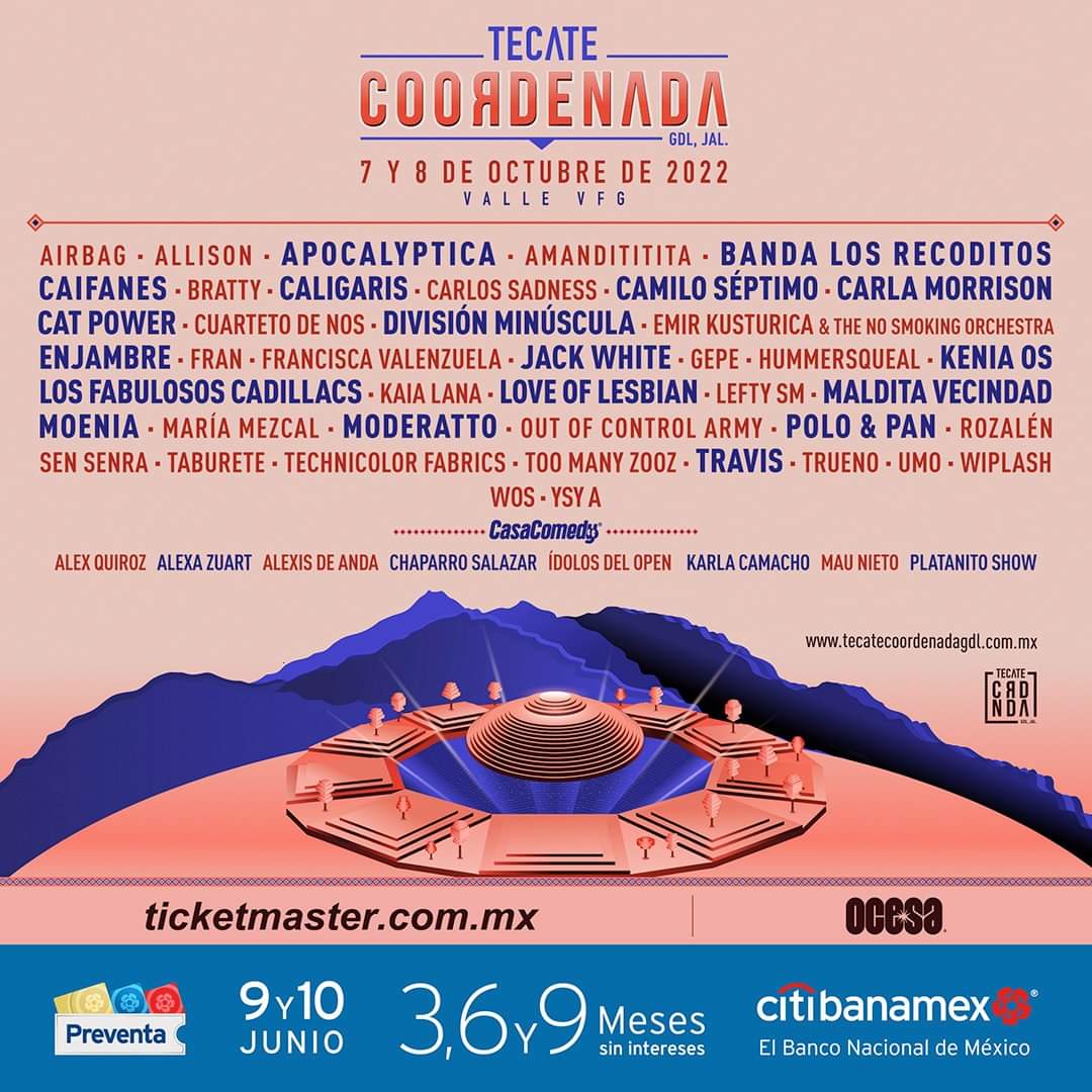 bjmedios's tweet photo. Listo el #lineup del @TecateCRDNDA a quien quieres ver? 

#bjmedios #bjmagazine #concierto #cdmx #music #festival #guadalajara #tecatecoordenada #festivalcoordenada https://t.co/s6k8MT7Azj