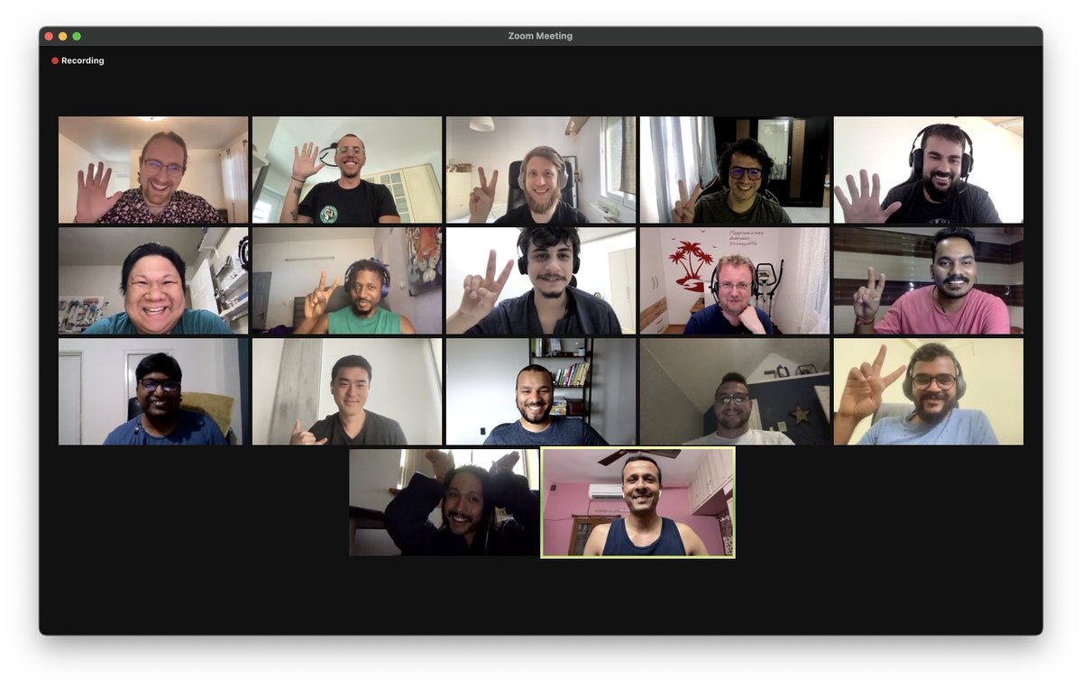 serverlessguru's tweet photo. All hands and all smiles 💕 #serverless @ryanjonesirl @ServerlessJosh @Benoit_Boure @azizelmehri @_willpeixoto @paulchinjr @atehrosius @ServerlessL @jaymitb @AlexLee37903822 @vishnuprasad73 @mohd_izzy @TusharF5 @dharm_snegi @ThisIsTeee https://t.co/ApVl1VJ8aO