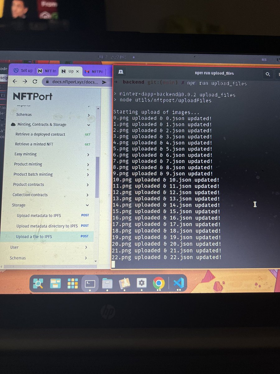 Great day so far 1/3 of are project is uploaded to the blockchain!!