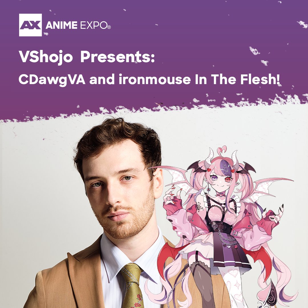 AnimeExpo's tweet image. Presented by @VShojoOfficial- beloved VTuber and Fleshtuber duo: @Ironmouse and @CDawgVA join up on stage for Monke and Gremlin Q &amp;amp; A at #AX2022 
For more info: bit.ly/3xqp3TY
