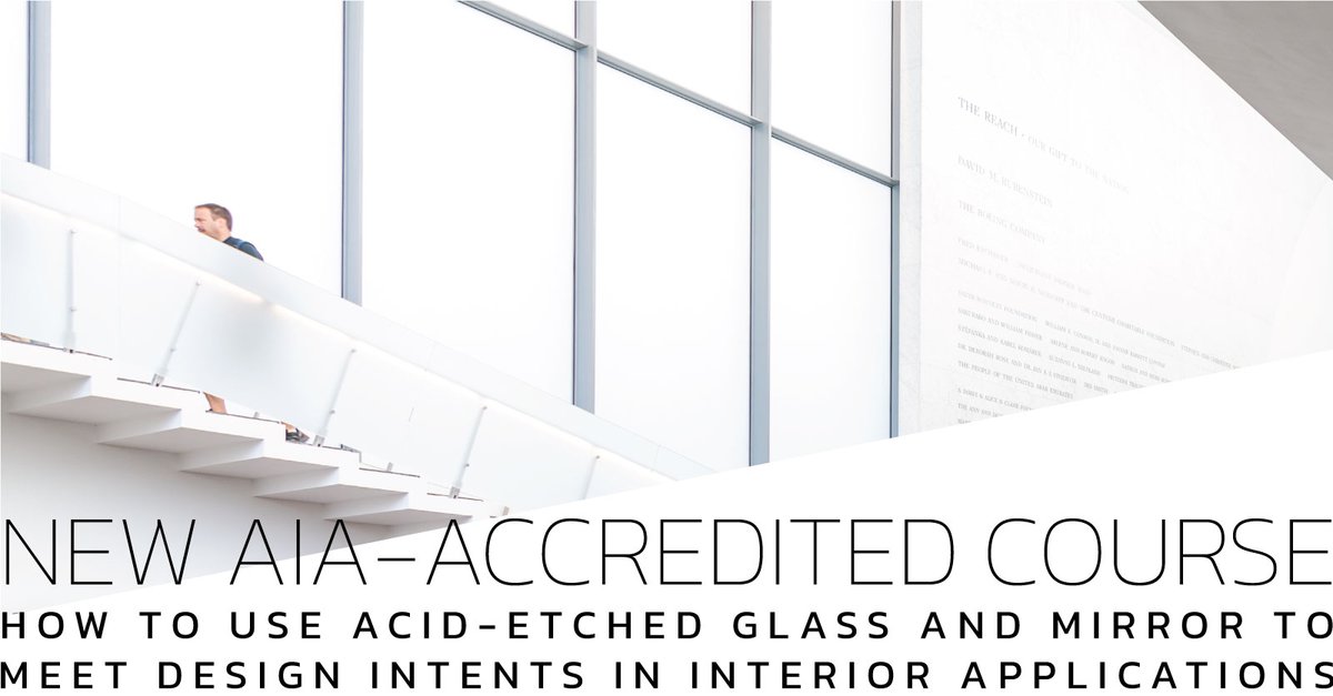 WalkerTextures's tweet photo. New course alert! Our latest @AIANational accredited course takes you into the world of #interiordesign to help you get the most benefit from #acidetchedglass and mirror. Check it out: https://t.co/eqqipLExth
#WalkerTextures #architects #architecture #decor #condinuingeducation https://t.co/o0M2wOhGRf