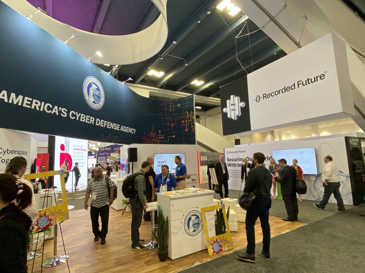 Great to see ⁦<a href="/RecordedFuture/">Recorded Future</a>⁩ next to ⁦<a href="/CISAgov/">Cybersecurity and Infrastructure Security Agency</a>⁩ at RSA - great partners as neighbors