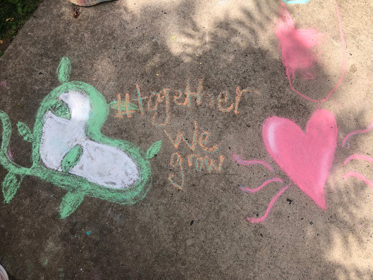 Today we created some beautiful sidewalk art for our teachers and 6th graders—before the rain washed it all away! 🌧🤦🏼‍♀️😆<a href="/WoodburnES_4th/">Woodburn 4th Grade</a>