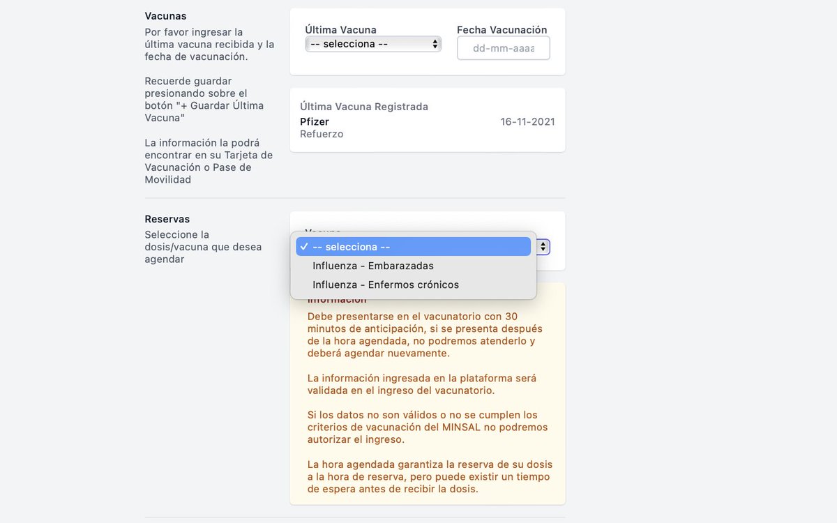 sebapacheee's tweet photo. @Muni_LasCondes estoy desde las 18:30 esperando para poder reservar a las 19 hrs y no hay opción de poder agendar para una 4ta dosis. https://t.co/4KIipwqceJ
