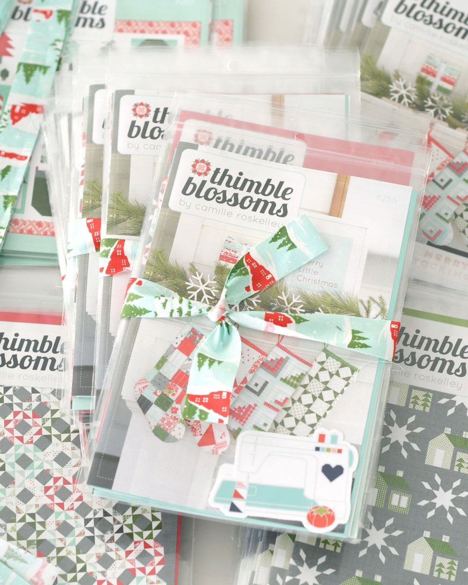 Merry Little Christmas prints and wovens are the most delicious line for the holiday. Package a set of Thimbleblossoms newest patterns and gift them to your favorite quilter. Maybe they will make one of the quilts for you for Christmas.
.
.
Ask for these patterns at your favorite