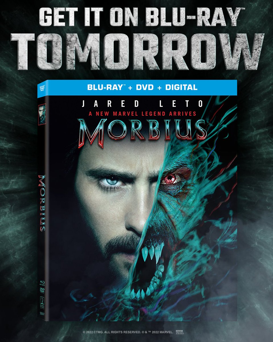 Bring home the new Marvel legend on Blu-ray and 4K Ultra HD tomorrow. Get it now on Digital at bit.ly/GetMorbius