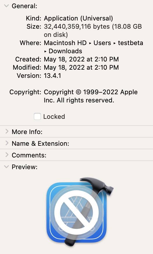 ozapps's tweet image. How can I get #Xcode13 to work on #macOSVentura I have #Xcode14 but I need to get an earlier version to test too. It tells me that I need 13.4.1 and then it also tells me that 13.4.1 is not compatible, and I have given up on the AppStore and dev site after 10 failed attempts.