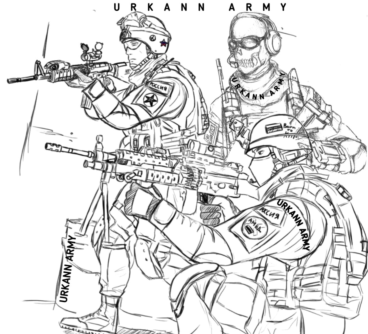 Гоуст Call of Duty раскраска