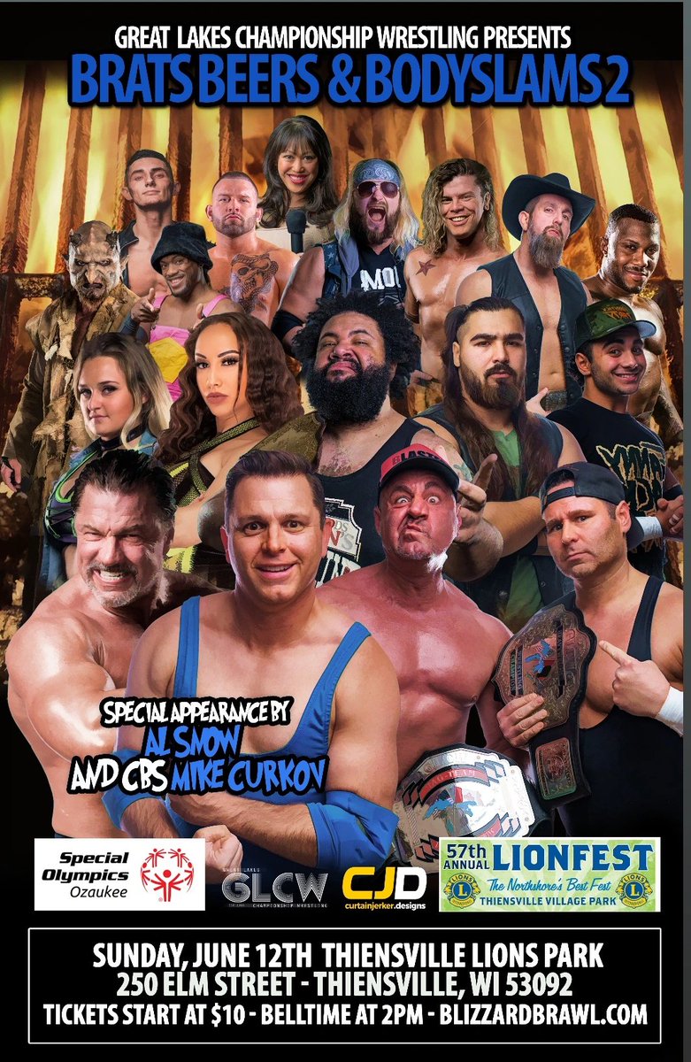❄️ Snow in June in Wisconsin⛄️

<a href="/TheRealAlSnow/">Al Snow</a> comes to Wisconsin... 

Fri, June 10th at Happy 8 Collectibles in Southridge Mall 

Sat, June 11 at Flex Fitness in Racine

Sun, June 12  for GLCW <a href="/BlizzardBrawl/">Great Lakes Championship Wrestling</a> at LionFest in Thiensville 2pm bell time. BlizzardBrawl.com