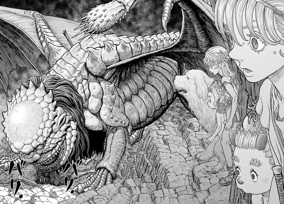 TheHeroOfSeinen's tweet photo. For the people that are worried about the art of Berserk, just read Duranki. It was drawn by Studio Gaga but it was supervised by Miura himself. Miura taught his assistants how to replicate his artstyle. It only has 6 chapters but the art is amazing. I recommend it. https://t.co/gpx3Sl9My6