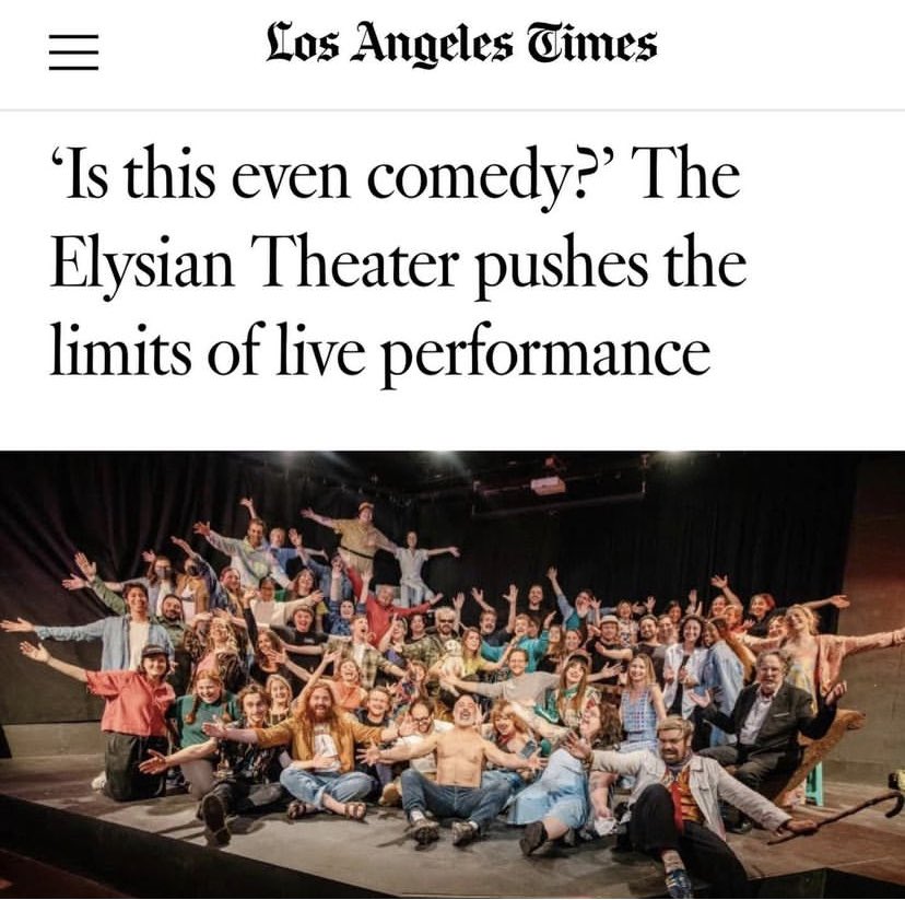touchingcheeses's tweet photo. A great piece on the @ElysianTheater in LA Times today featuring an incredible write up my &amp; @KyleMizono’s monthly show, @goopyshow 😭😭😭 I love the Elysian and @kbanf so much, and I am so grateful to be part of something so creative and inspiring 💙💙💙 https://t.co/youHwHLwva