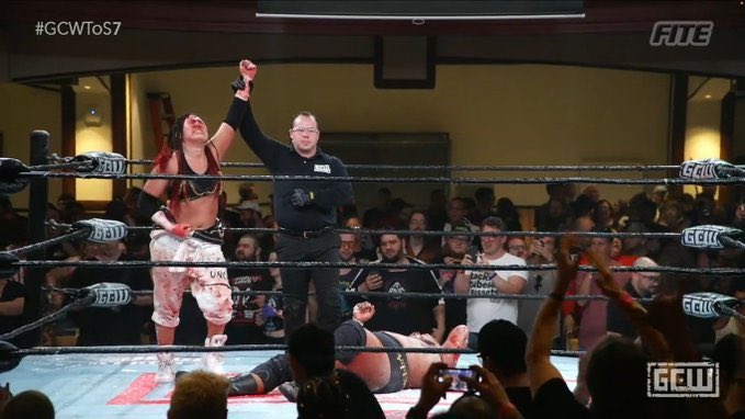 HoodFoot418's tweet photo. It was an honor to participate in #tos7 and to share the ring with you @wryyyyna66 next time we share the ring whenever that will be the result will be different https://t.co/22RHMjuLy0