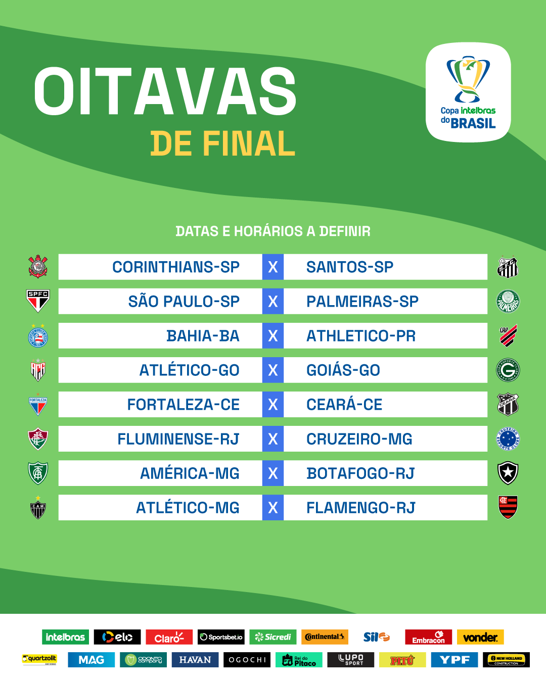 Oitavas da Copa têm todos os jogos definidos; veja datas e horários -  Diário Corumbaense