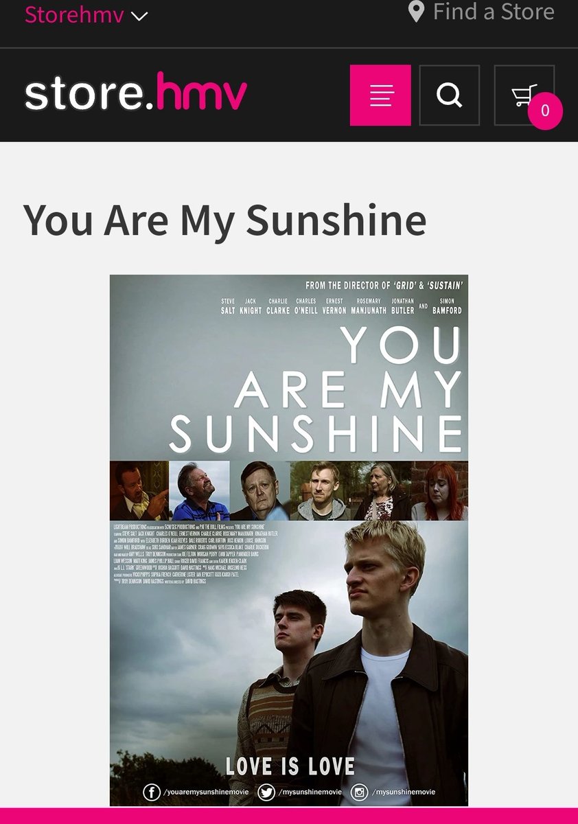 MySunshineMovie's tweet photo. Wow @MySunshineMovie is now on @hmvtweets to pre-order! β€οΈππ #PrideMonth #prideπ #pridegay #gaypride #tlagay #gaylovestory #gayπ¬ #gaymen #gaylove #gaystagram #instagay #indiefilm #supportindiefilm #Filmmaking #filmmakers #LGBTQ #LoveIsLove #midlands πβ€ #youaremysunshineβοΈ https://t.co/Mz1G2GvJ3p