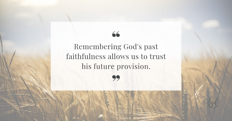LisaZDean's tweet photo. Remembering God's past faithfulness allows us to trust his future provision.