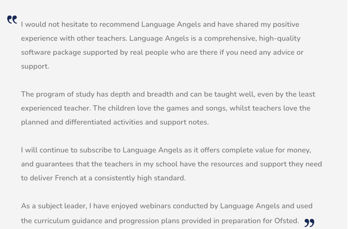 LanguageAngels_'s tweet photo. The testimonials we receive are detailed. They are not anonymous and are a true reflection of how our platform is supporting teachers. Thank you Jacqueline! https://t.co/NqvqZwSjCT https://t.co/3RmrRGKgeP