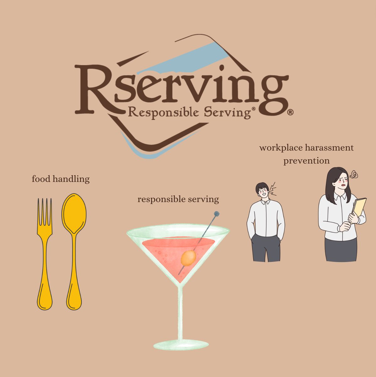 Rserving's tweet image. Did you know we offer a variety of courses to help train your employees? Check out our courses at rserving.com. #restaurants #employers