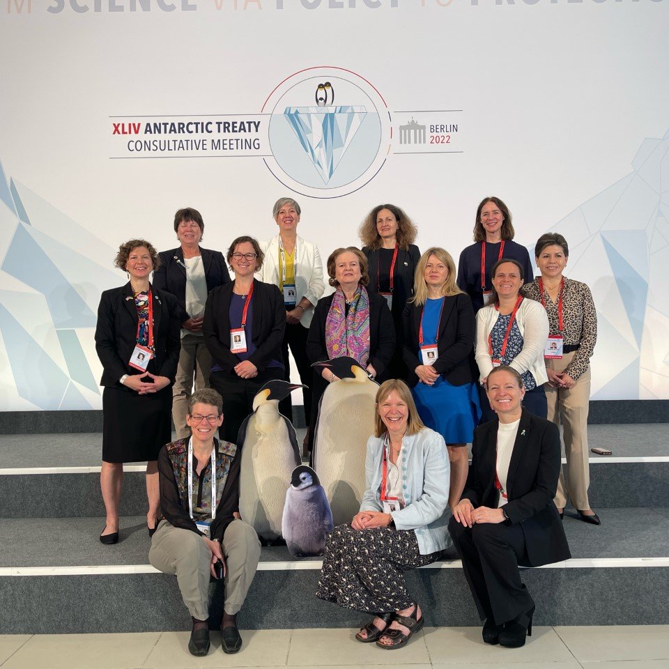 WomeninPolarSci's tweet photo. Check out this amazing picture: These are all the female Heads of Delegations at the recent Antarctic Treaty Consultative Meeting in Berlin! https://t.co/aBpq9AXv52