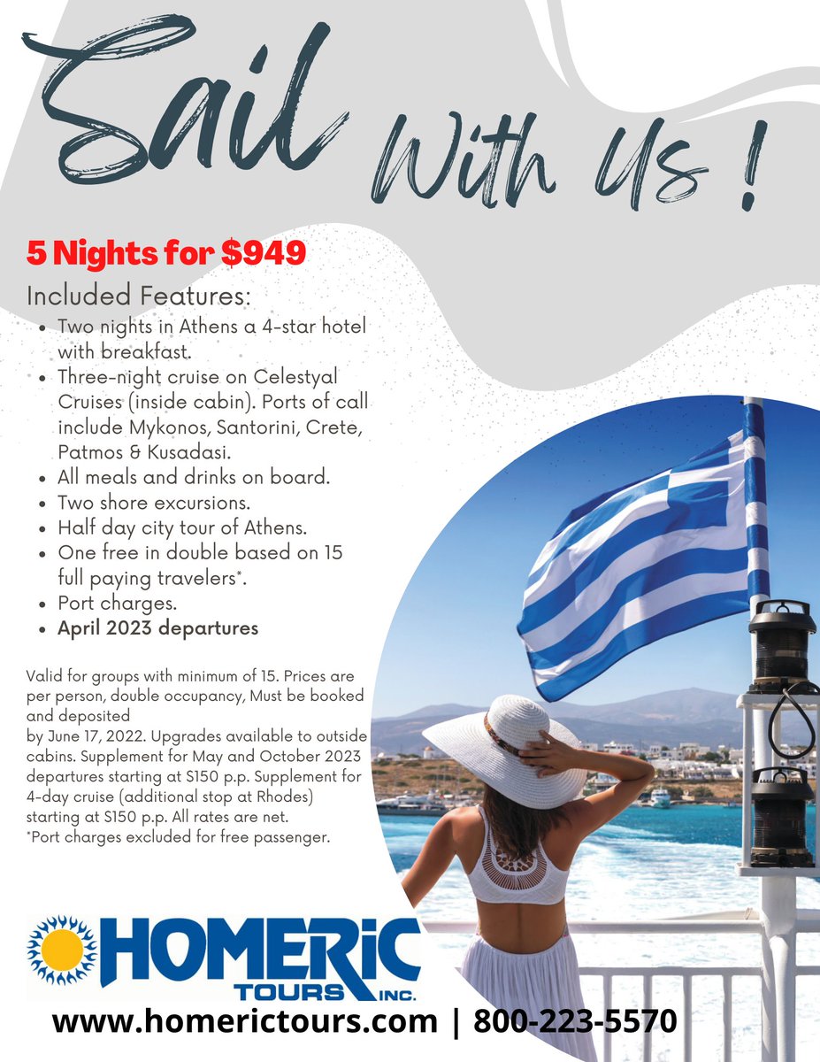homerictours's tweet photo. Our new group cruise special to the Greek Islands is unmatched. https://t.co/Z8vreAc3ps