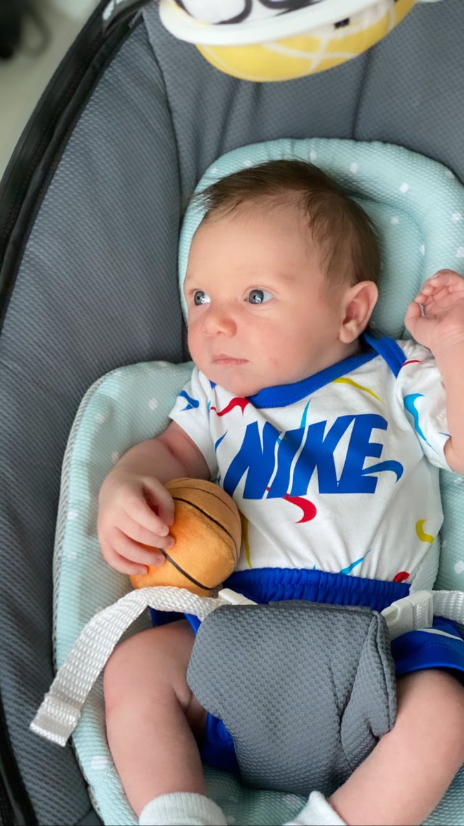 M_Quesada's tweet photo. Nike, where’s the contract deal? Sign me up! @Nike @NBA #nikebaby #nbababy #MickeyJett #newborn #babyballer https://t.co/qbwMd7MW4j