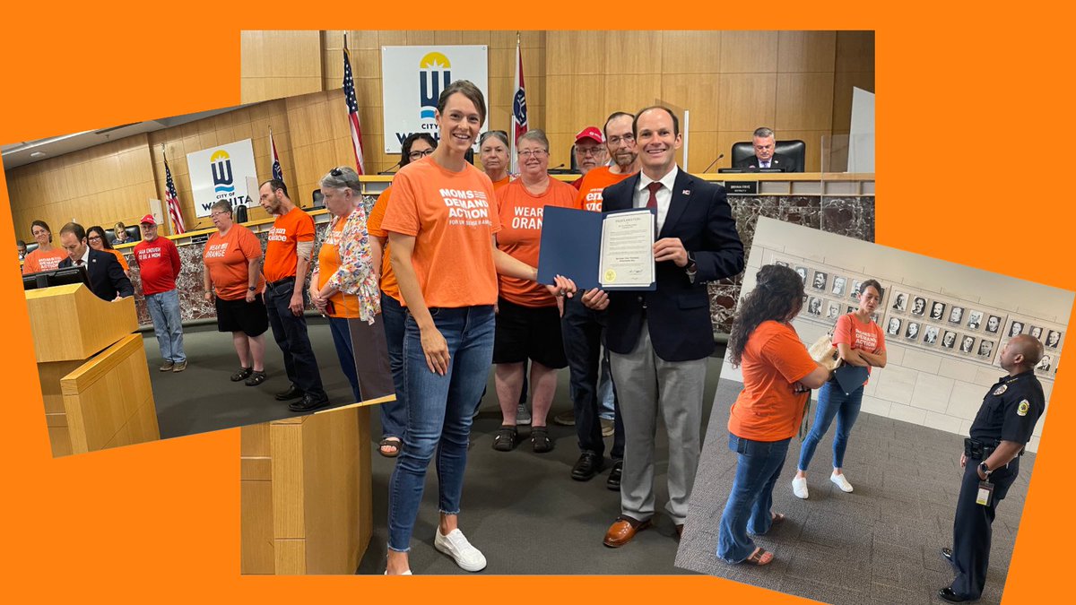 Wichita Mayor Brandon Whipple helped us cap off our #WearOrange activities with the acceptance of the National #GunViolenceAwarenessDay proclamation at the Wichita City Council Meeting. Wichita chief of police Lemuel Moore also took the time to thank us for our efforts!